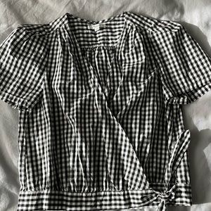 Madewell Gingham wrap top